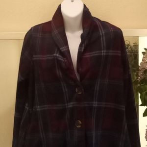 Cuddl Duds Plaid Fleece Jacket